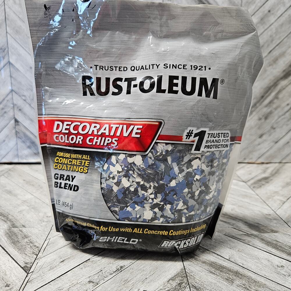 Rust-Oleum Color Chips for Concrete Coatings Gray Blend Blue 1 LB Bag